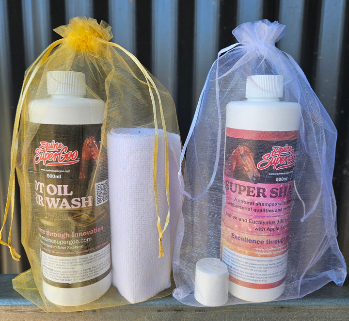 Equine Super Goo Combo Deal - Super Shine Shampoo 500ml & Hot Oil Super Wash 500ml